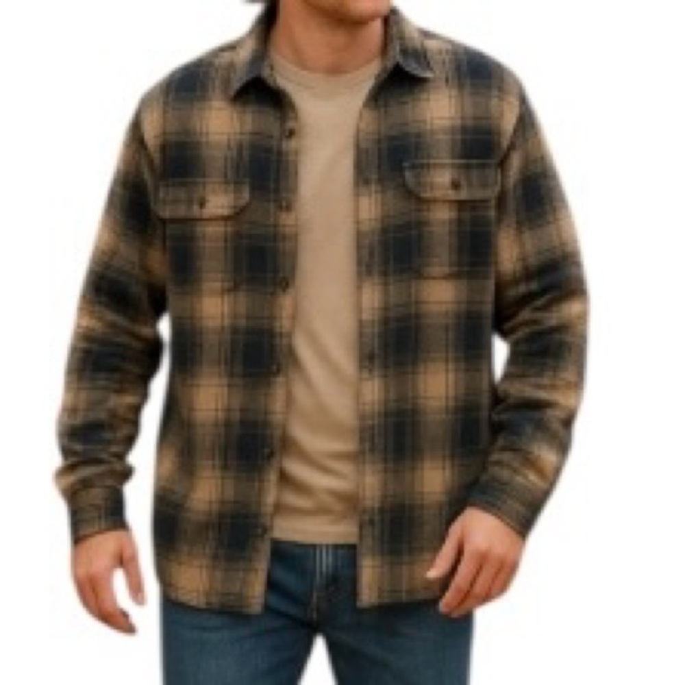 Old Navy Oversized Plaid Flannel Shacket XXL‎ Navy Green Loose Fit Cotton nWT
